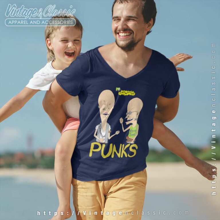 Vintage Beavis And Butthead Punks V Neck TShirt Vintage Beavis And Butthead Punks V Neck TShirt