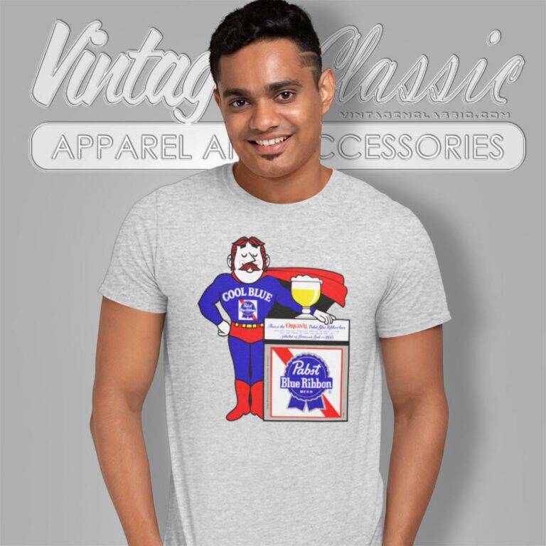 Vintage Beer Pabst Blue Ribbon Cool Blue Man T Shirt Vintage Beer Pabst Blue Ribbon Cool Blue Man T Shirt