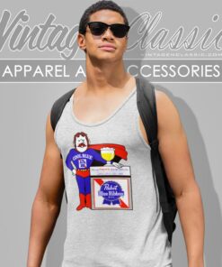Vintage Beer Pabst Blue Ribbon Cool Blue Man Tank Top Racerback