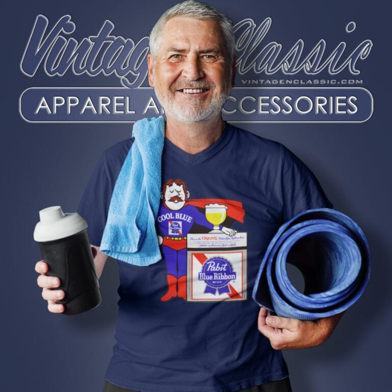 Vintage Beer Pabst Blue Ribbon Cool Blue Man V Neck TShirt Vintage Beer Pabst Blue Ribbon Cool Blue Man V Neck TShirt