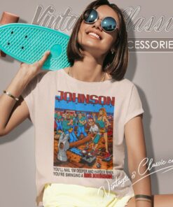 Vintage Big Johnson Hammers Nail Em Women T Shirt