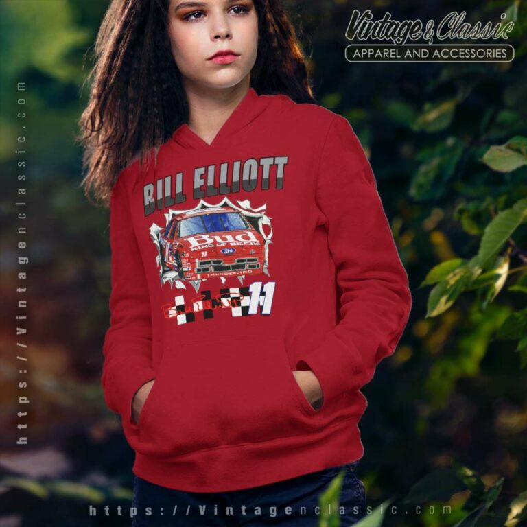 Vintage Bill Elliott 11 Bud Nascar Hoodie 1 Vintage Bill Elliott 11 Bud Nascar Hoodie 1