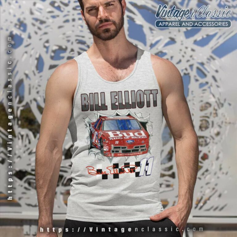 Vintage Bill Elliott 11 Bud Nascar Tank Top Racerback 1 Vintage Bill Elliott 11 Bud Nascar Tank Top Racerback 1