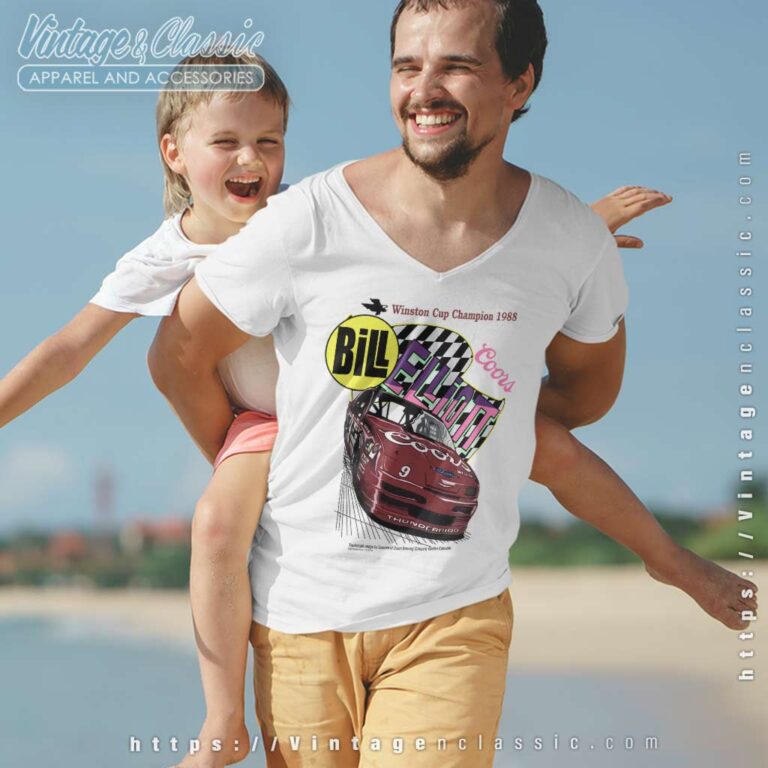 Vintage Bill Elliott Coors Ford Thunderbird V Neck TShirt Vintage Bill Elliott Coors Ford Thunderbird V Neck TShirt