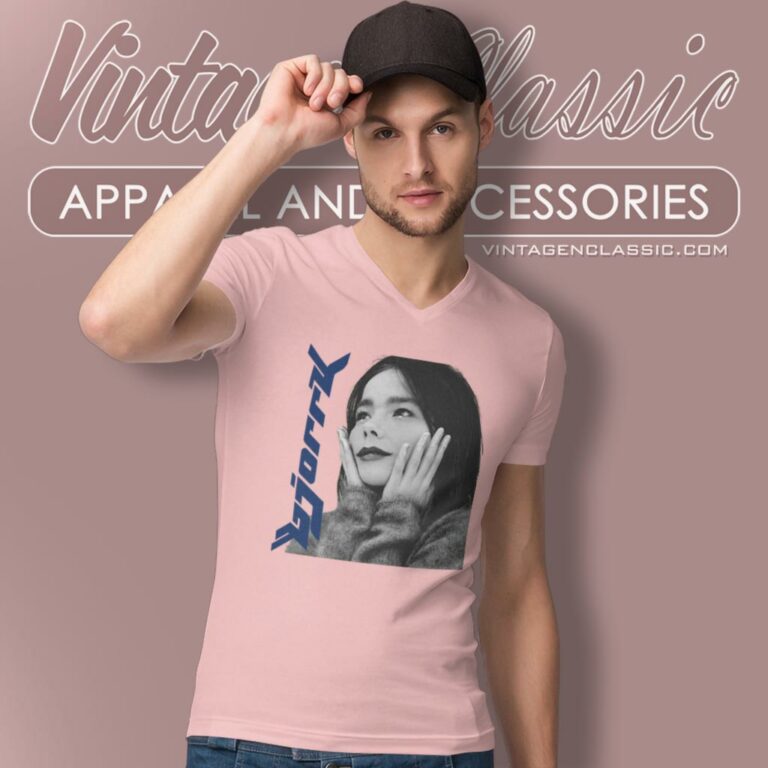 Vintage Bjork Debut Graphic V Neck TShirt Vintage Bjork Debut Graphic V Neck TShirt