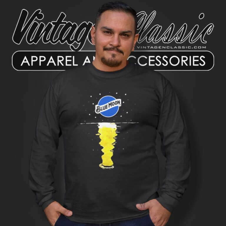Vintage Blue Moon Beer Reflection Long Sleeve Tee Vintage Blue Moon Beer Reflection Long Sleeve Tee