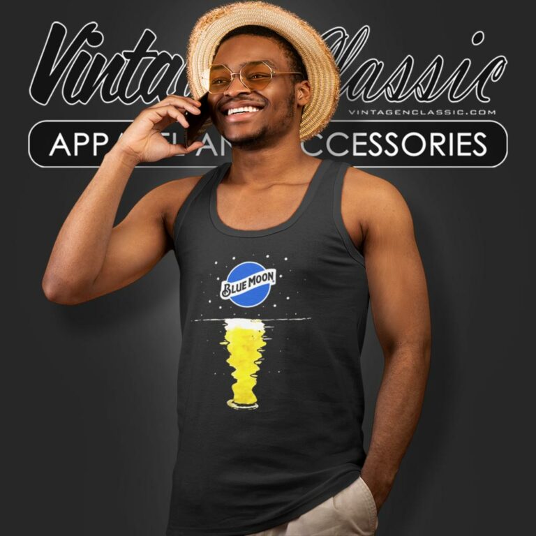 Vintage Blue Moon Beer Reflection Tank Top Racerback Vintage Blue Moon Beer Reflection Tank Top Racerback