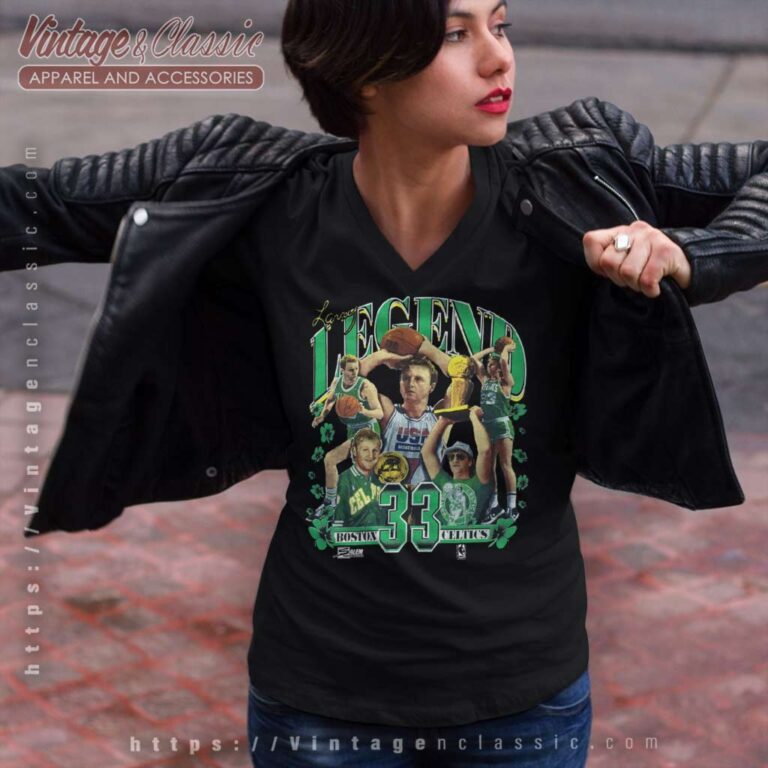 Vintage Boston Celtics Larry Bird V Neck TShirt Vintage Boston Celtics Larry Bird V Neck TShirt