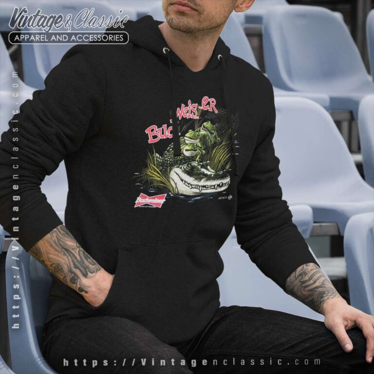 Vintage Budweiser Frogs Alligator Hoodie Vintage Budweiser Frogs Alligator Hoodie