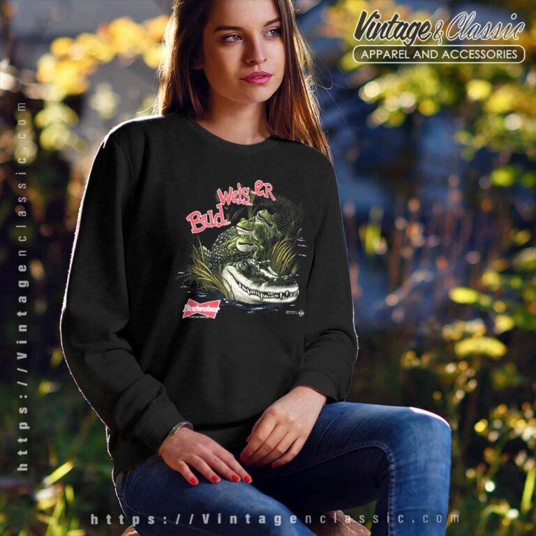 Vintage Budweiser Frogs Alligator Sweatshirt Vintage Budweiser Frogs Alligator Sweatshirt