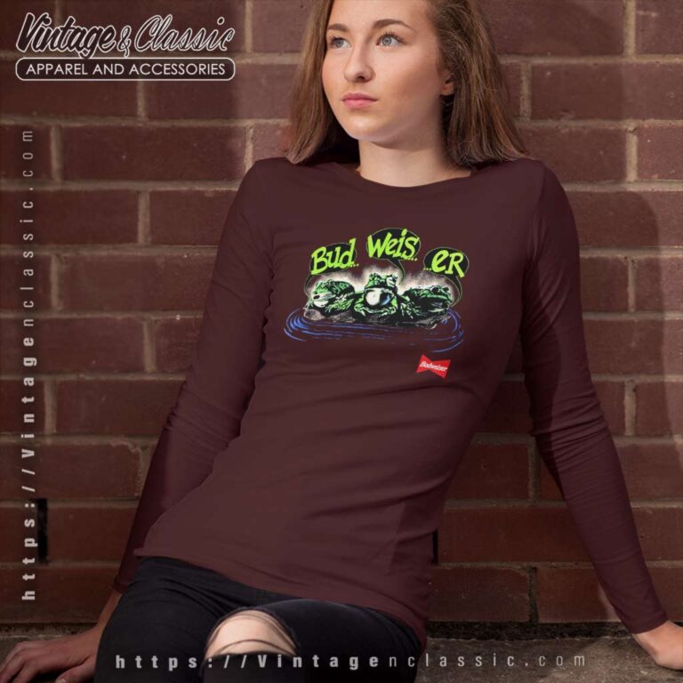 Vintage Budweiser Frogs Funny Long Sleeve Tee Vintage Budweiser Frogs Funny Long Sleeve Tee