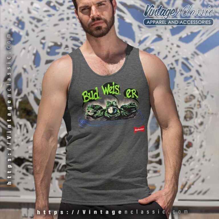Vintage Budweiser Frogs Funny Tank Top Racerback Vintage Budweiser Frogs Funny Tank Top Racerback