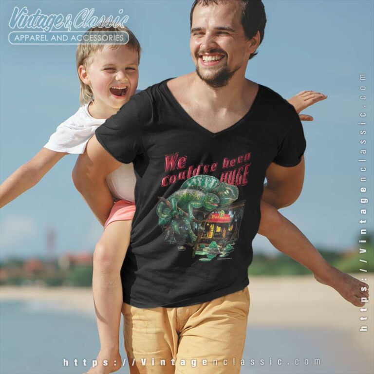 Vintage Budweiser Lizards We Couldve Been Huge V Neck TShirt Vintage Budweiser Lizards We Couldve Been Huge V Neck TShirt