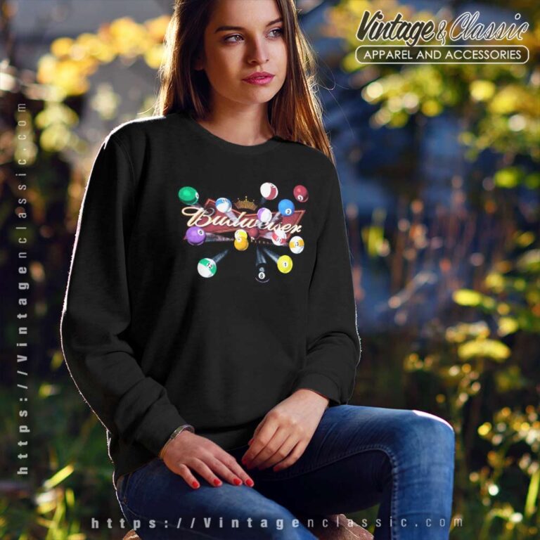 Vintage Budweiser Pool Balls Sweatshirt Vintage Budweiser Pool Balls Sweatshirt