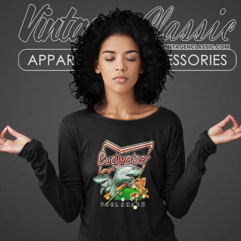 Vintage Budweiser Pool Shark Long Sleeve Tee Vintage Budweiser Pool Shark Long Sleeve Tee
