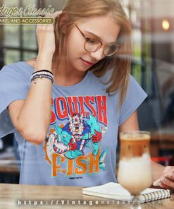 Vintage Buffalo Bills Squish The Fish Shirt 90s Nfl Football Miami Dolphins Women TShirt