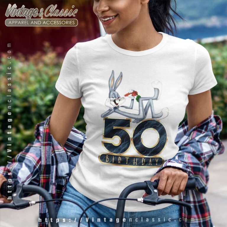 Vintage Bugs Bunny 50th Birthday Anniversary Women TShirt Vintage Bugs Bunny 50th Birthday Anniversary Women TShirt