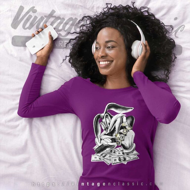 Vintage Bugs Bunny Gangster Cash Jewelry Long Sleeve Tee 1 Vintage Bugs Bunny Gangster Cash Jewelry Long Sleeve Tee 1