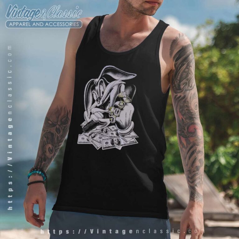 Vintage Bugs Bunny Gangster Cash Jewelry Tank Top Racerback 1 Vintage Bugs Bunny Gangster Cash Jewelry Tank Top Racerback 1