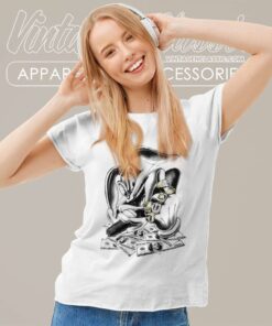 Vintage Bugs Bunny Gangster Cash Jewelry Shirt 6 Vintage Bugs Bunny Gangster Cash Jewelry Women TShirt 1