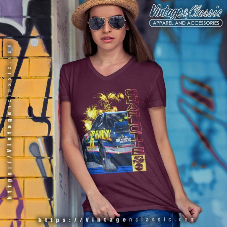 Vintage Charlotte Motor Speedway V Neck TShirt Vintage Charlotte Motor Speedway V Neck TShirt