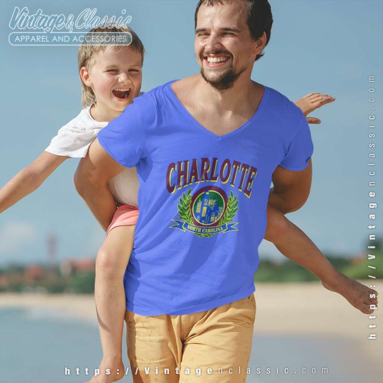 Vintage Charlotte North Carolina V Neck TShirt Vintage Charlotte North Carolina V Neck TShirt