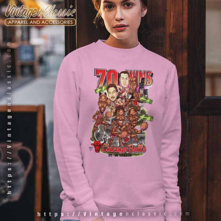 Vintage Chicago Bulls 70 Wins Caricature Sweatshirt Vintage Chicago Bulls 70 Wins Caricature Sweatshirt