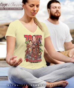 Vintage Chicago Bulls 70 Wins Caricature V Neck TShirt