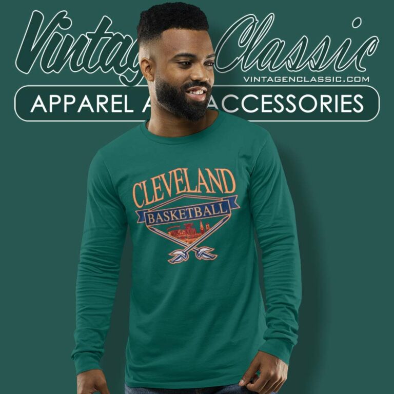 Vintage Cleveland Cavaliers Basketball Long Sleeve Tee Vintage Cleveland Cavaliers Basketball Long Sleeve Tee