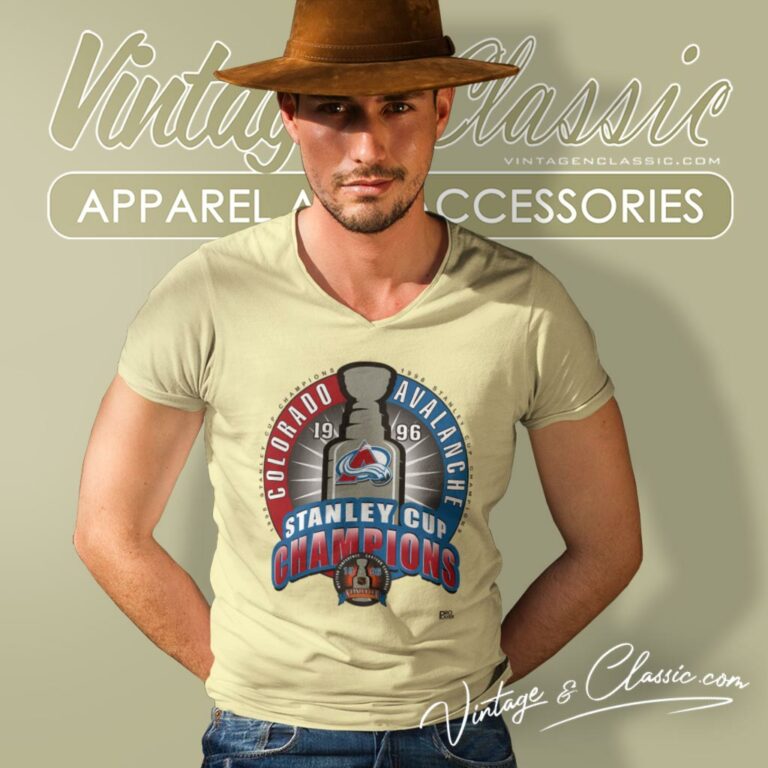 Vintage Colorado Avalanche Nhl Hockey V Neck TShirt 1 Vintage Colorado Avalanche Nhl Hockey V Neck TShirt 1