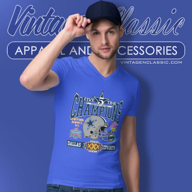 Vintage Dallas Cowboys Super Bowl Champions V Neck TShirt Vintage Dallas Cowboys Super Bowl Champions V Neck TShirt
