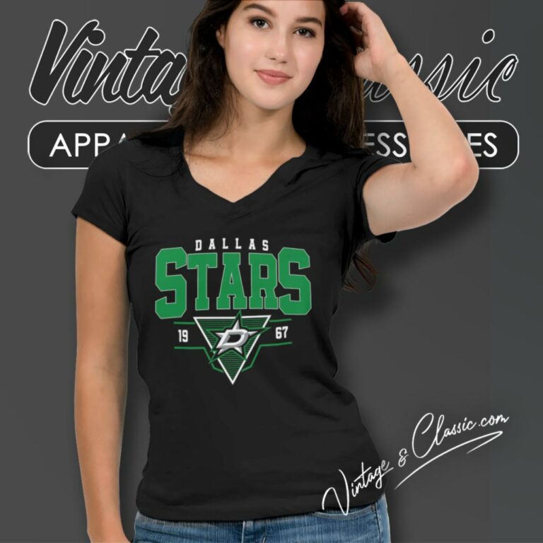 Vintage Dallas Stars 987 Hockey Team V Neck TShirt Vintage Dallas Stars 987 Hockey Team V Neck TShirt