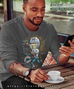 Vintage Dan Marino Miami Dolphins Caricature 1987 Nfl Football Sweatshirt