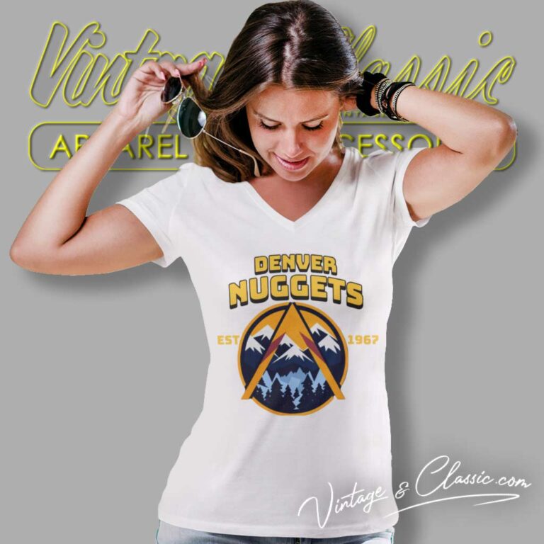 Vintage Denver Nuggets Est 1967 V Neck TShirt Vintage Denver Nuggets Est 1967 V Neck TShirt