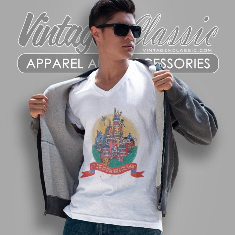 Vintage Disney 25th Anniversary Remember The Magic V Neck TShirt Vintage Disney 25th Anniversary Remember The Magic V Neck TShirt