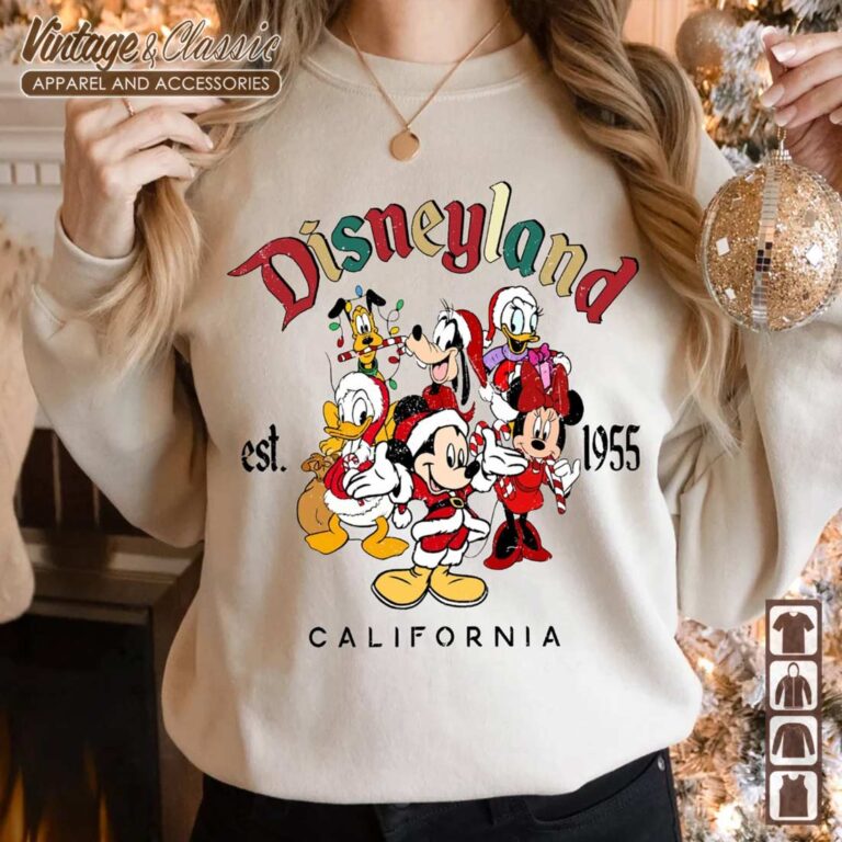 Vintage Disneyland Christmas Est 1955, Mickey and Friends Shirt Vintage Disneyland Christmas Est 1955, Mickey and Friends Shirt