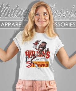 Vintage Dominique Wilkins Caricature Nba Basketball Atlanta Hawks Women T Shirt