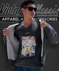 Vintage Dragon Ball Z Characters Graphic V Neck TShirt