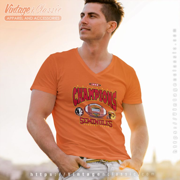 Vintage Florida State University 1990s 90s Fsu Seminoles V Neck TShirt Vintage Florida State University 1990s 90s Fsu Seminoles V Neck TShirt