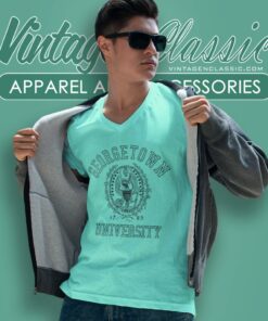 Vintage Georgetown University Logo V Neck TShirt