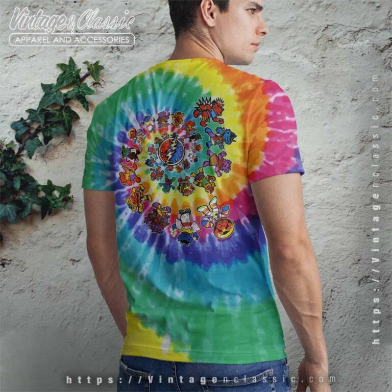 Vintage Grateful Dead International Dancing Bears Shirt Tie Dye T Shirt back Vintage Grateful Dead International Dancing Bears Shirt Tie Dye T Shirt back