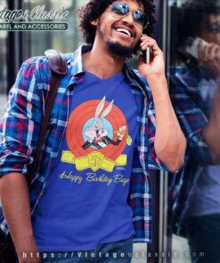 Vintage Happy Birthday Bugs 50th Anniversary V Neck TShirt