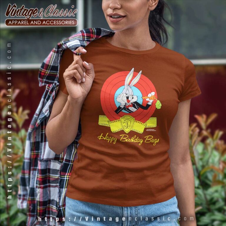 Vintage Happy Birthday Bugs 50th Anniversary Women TShirt Vintage Happy Birthday Bugs 50th Anniversary Women TShirt