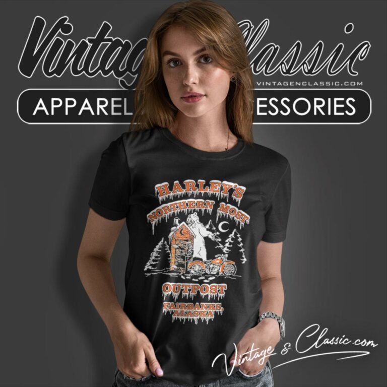 Vintage Harley Davidson Motorcycle Alaska North Pole Polar Bear Women T Shirt Vintage Harley Davidson Motorcycle Alaska North Pole Polar Bear Women T Shirt