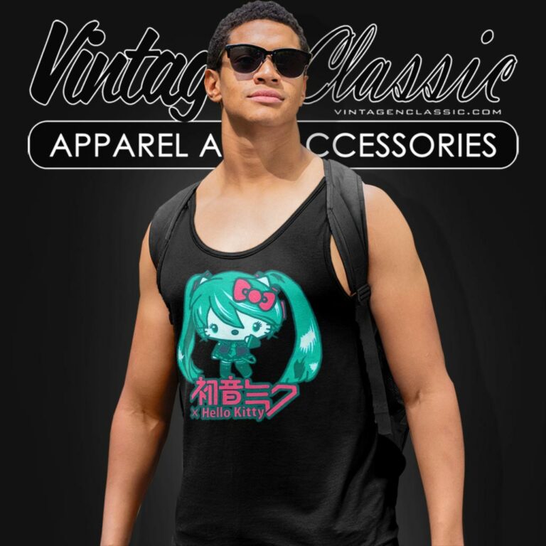 Vintage Hello Kitty Hatsune Miku Tank Top Racerback Vintage Hello Kitty Hatsune Miku Tank Top Racerback