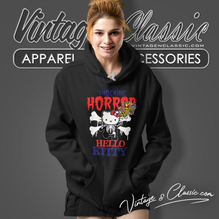 Vintage Hello Kitty X Balzac Shocking Horror Anime Hoodie Vintage Hello Kitty X Balzac Shocking Horror Anime Hoodie