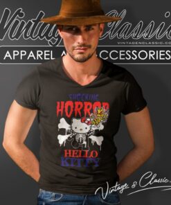 Vintage Hello Kitty X Balzac Shocking Horror Anime V Neck TShirt