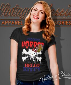 Vintage Hello Kitty X Balzac Shocking Horror Anime Women T Shirt