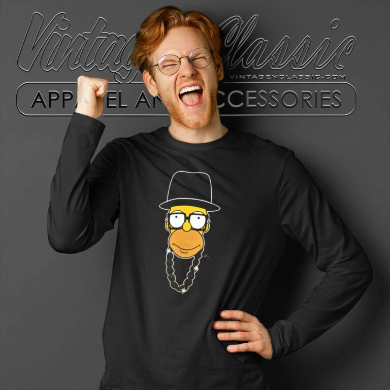 Vintage Homer Simpsons Run Dmc Bootleg Spoof Long Sleeve Tee Vintage Homer Simpsons Run Dmc Bootleg Spoof Long Sleeve Tee