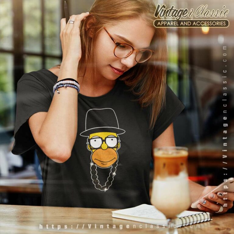 Vintage Homer Simpsons Run Dmc Bootleg Spoof Women TShirt Vintage Homer Simpsons Run Dmc Bootleg Spoof Women TShirt